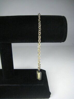TK Charm Bracelet 9 In Metal Goldtone Chain Jewelry Modern Jewelry NO CLASP